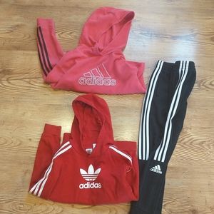 (Lot 3) ADIDAS Girls Activewear SWEATPANT/ HOODED SWEATSHIRTS- M (10-12)